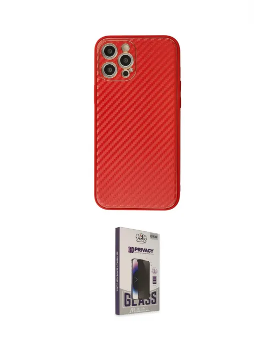 ieg™ iPhone 12 Pro Max Kılıf Ahenk Işık - Siyah Bilvis Hayalet Cam Ekran Koruyucu