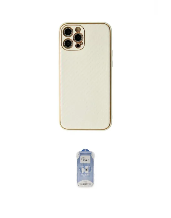 ieg™ iPhone 12 Pro Max Kılıf Ahenk Işık - Siyah Joko Magic 5D Cam
