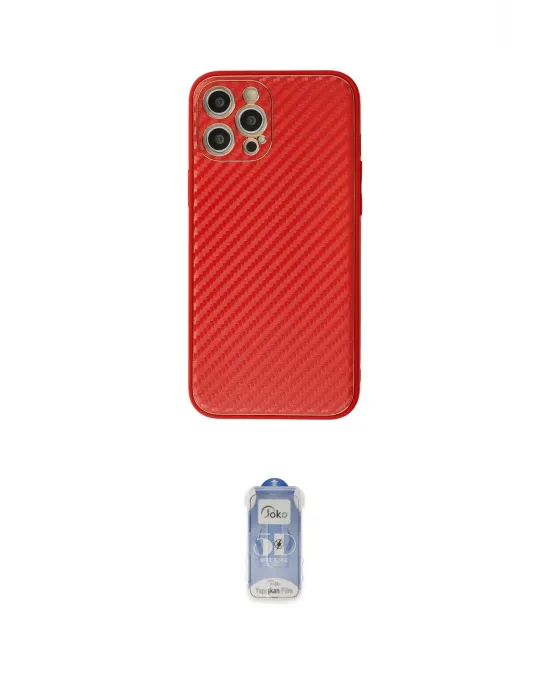 ieg™ iPhone 12 Pro Max Kılıf Ahenk Işık - Siyah Joko Magic 5D Cam