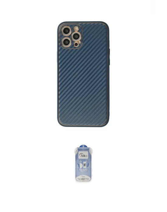 ieg™ iPhone 12 Pro Max Kılıf Ahenk Işık - Siyah Joko Magic 5D Cam
