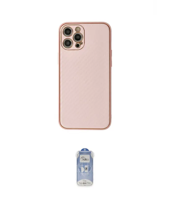 ieg™ iPhone 12 Pro Max Kılıf Ahenk Işık - Siyah Joko Magic 5D Cam
