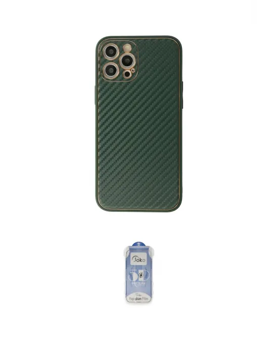 ieg™ iPhone 12 Pro Max Kılıf Ahenk Işık - Siyah Joko Magic 5D Cam