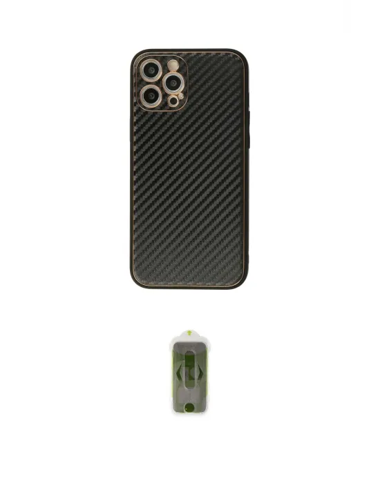 ieg™ iPhone 12 Pro Max Kılıf Ahenk Işık - Siyah Joko Magic 5D Hayalet Cam