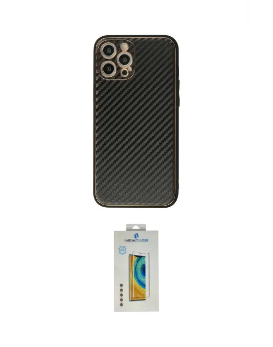 ieg™ iPhone 12 Pro Max Kılıf Ahenk Işık - Siyah Polymer Nano Ekran Koruyucu
