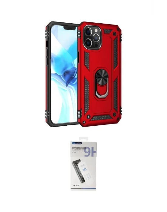 ieg™ iPhone 12 Pro Max Kılıf Ahenk Klasik Koleksiyonu - Şeffaf Uv Polymer Nano Ekran Koruyucu