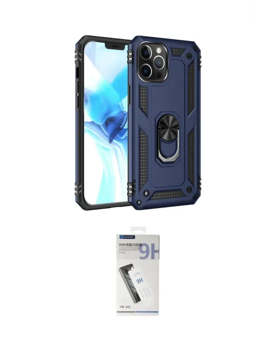 ieg™ iPhone 12 Pro Max Kılıf Ahenk Klasik Koleksiyonu - Şeffaf Uv Polymer Nano Ekran Koruyucu