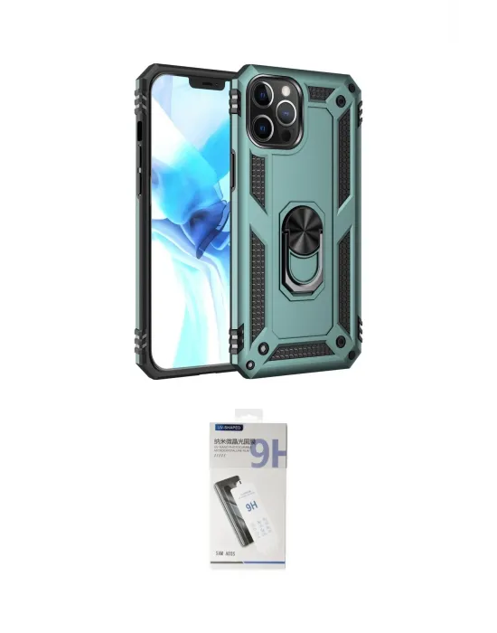 ieg™ iPhone 12 Pro Max Kılıf Ahenk Klasik Koleksiyonu - Şeffaf Uv Polymer Nano Ekran Koruyucu