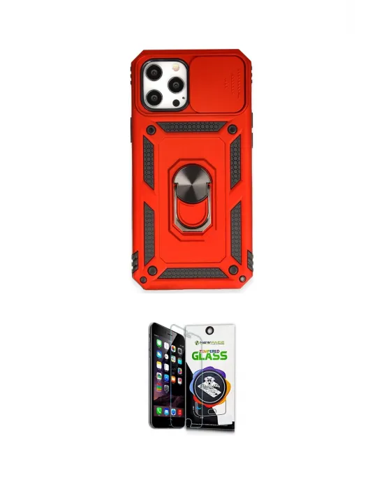 ieg™ iPhone 12 Pro Max Kılıf Ahenk Klasik - Şeffaf Temperli Cam Ekran Koruyucu