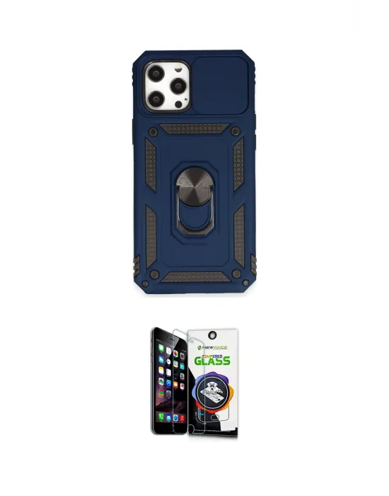ieg™ iPhone 12 Pro Max Kılıf Ahenk Klasik - Şeffaf Temperli Cam Ekran Koruyucu
