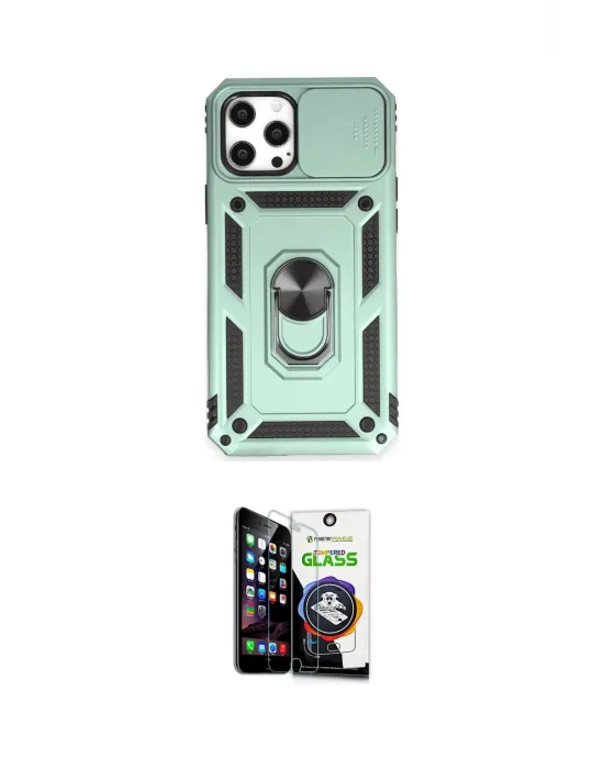 ieg™ iPhone 12 Pro Max Kılıf Ahenk Klasik - Şeffaf Temperli Cam Ekran Koruyucu