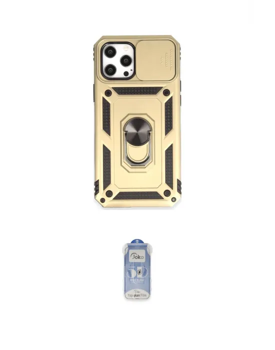 ieg™ iPhone 12 Pro Max Kılıf Ahenk Klasik - Siyah Joko Magic 5D Cam