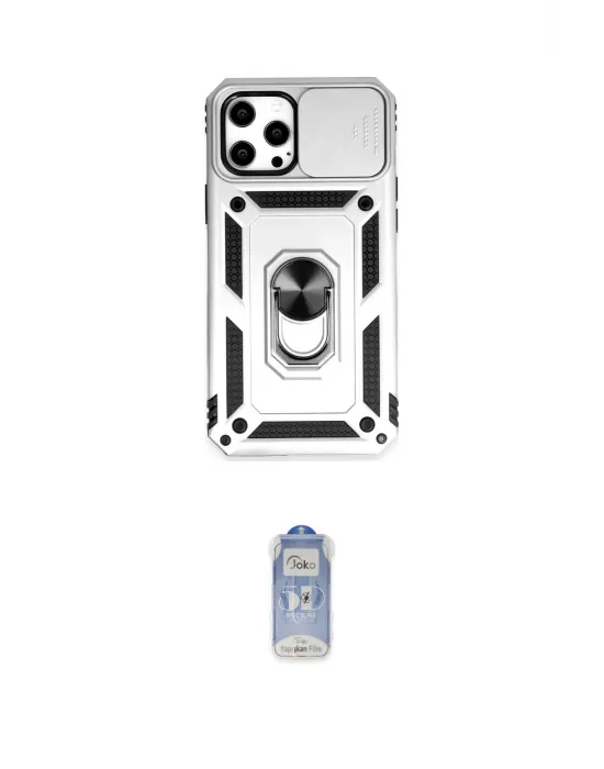 ieg™ iPhone 12 Pro Max Kılıf Ahenk Klasik - Siyah Joko Magic 5D Cam