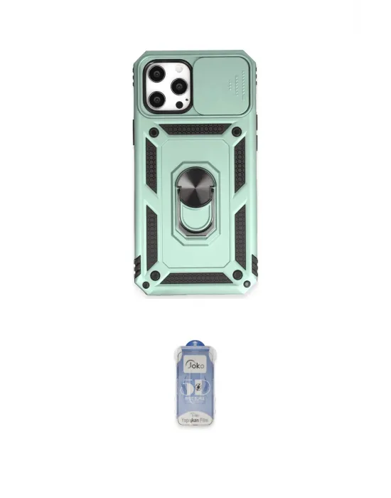 ieg™ iPhone 12 Pro Max Kılıf Ahenk Klasik - Siyah Joko Magic 5D Cam