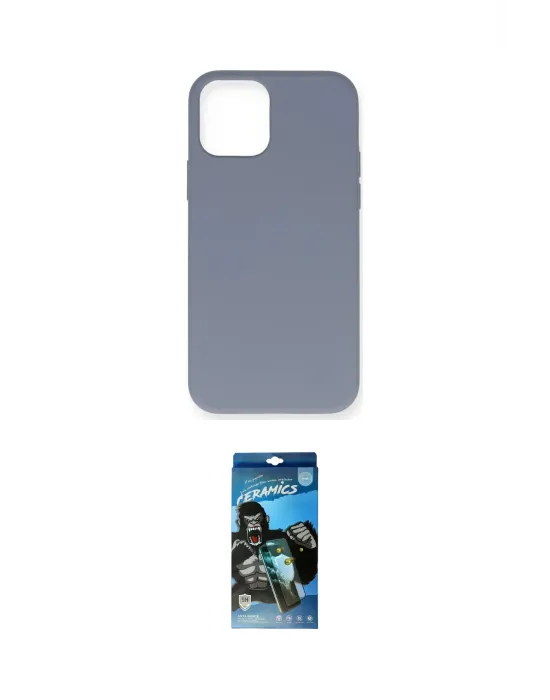 ieg™ iPhone 12 Pro Max Kılıf Ahenk Serisi - Siyah 34D Izgaralı Cam