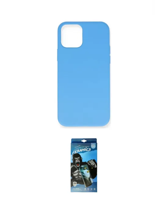 ieg™ iPhone 12 Pro Max Kılıf Ahenk Serisi - Siyah 34D Izgaralı Cam
