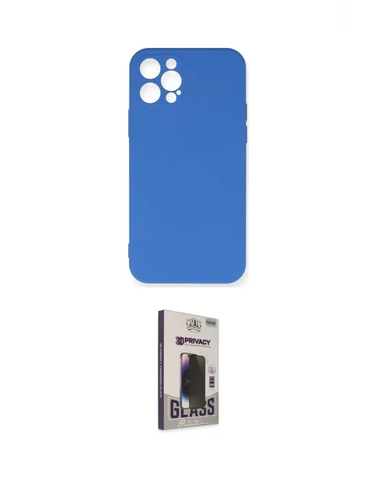 ieg™ iPhone 12 Pro Max Kılıf Ahenk Serisi - Siyah Bilvis Hayalet Cam Ekran Koruyucu