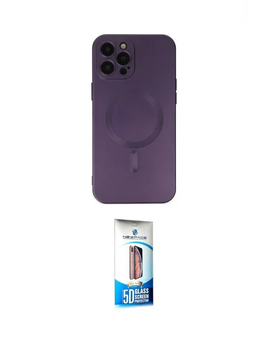 ieg™ iPhone 12 Pro Max Kılıf Akış Minimal Özel Seri - Siyah 5D Eko Cam Ekran Koruyucu