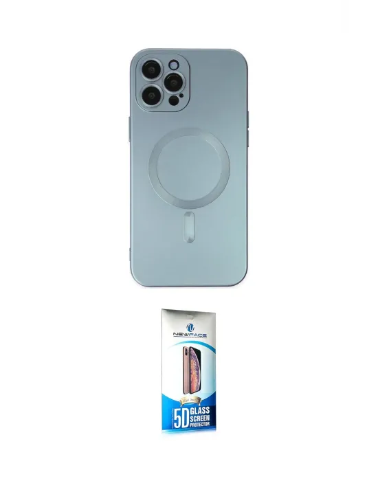 ieg™ iPhone 12 Pro Max Kılıf Akış Minimal Özel Seri - Siyah 5D Eko Cam Ekran Koruyucu