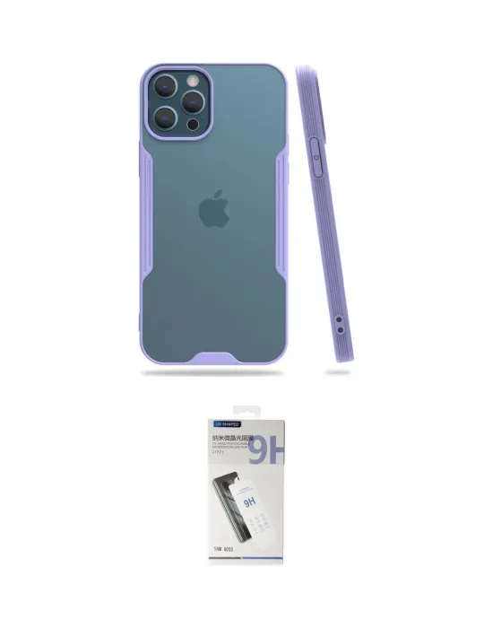 ieg™ iPhone 12 Pro Max Kılıf Atlas Asil Serisi - Şeffaf Uv Polymer Nano Ekran Koruyucu