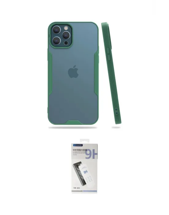 ieg™ iPhone 12 Pro Max Kılıf Atlas Asil Serisi - Şeffaf Uv Polymer Nano Ekran Koruyucu