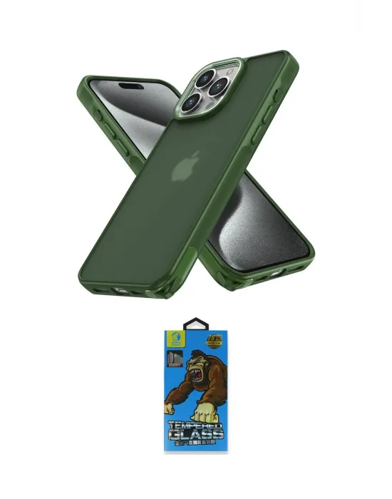 ieg™ iPhone 12 Pro Max Kılıf Atlas Form - Siyah 18D Cam Ekran Koruyucu