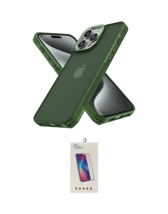 ieg™ iPhone 12 Pro Max Kılıf Atlas Form - Siyah Joko 5D Cam