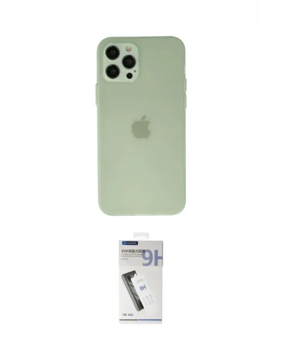 ieg™ iPhone 12 Pro Max Kılıf Atlas Minimal Prime - Şeffaf Uv Polymer Nano Ekran Koruyucu