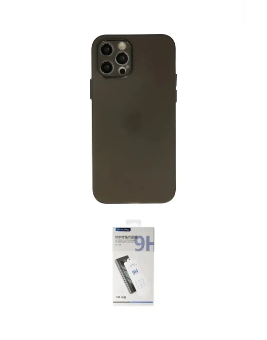 ieg™ iPhone 12 Pro Max Kılıf Atlas Minimal Prime - Şeffaf Uv Polymer Nano Ekran Koruyucu