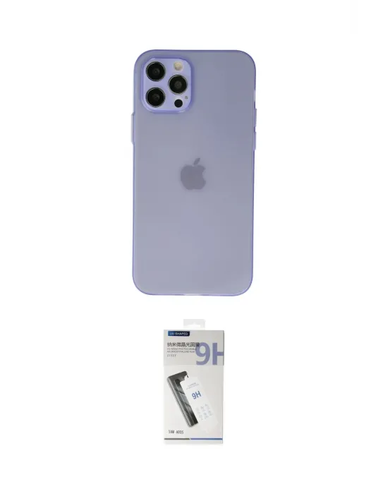 ieg™ iPhone 12 Pro Max Kılıf Atlas Minimal Prime - Şeffaf Uv Polymer Nano Ekran Koruyucu