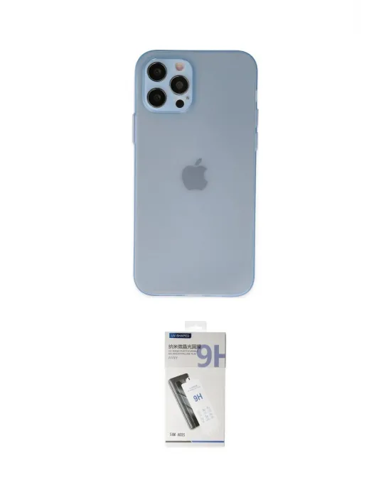 ieg™ iPhone 12 Pro Max Kılıf Atlas Minimal Prime - Şeffaf Uv Polymer Nano Ekran Koruyucu