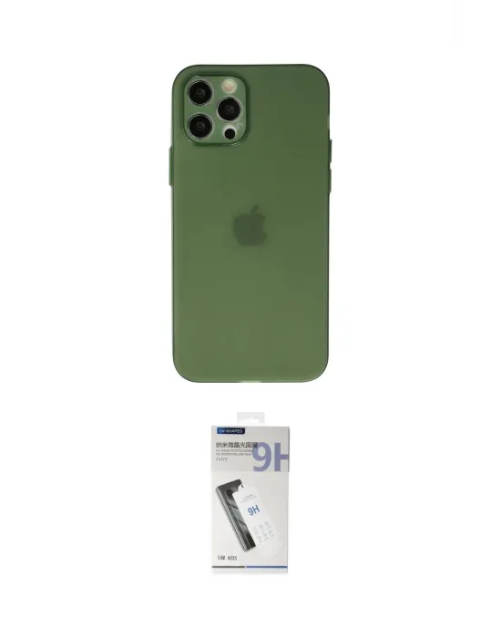 ieg™ iPhone 12 Pro Max Kılıf Atlas Minimal Prime - Şeffaf Uv Polymer Nano Ekran Koruyucu