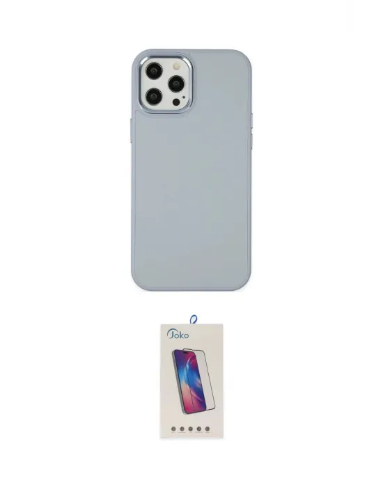 ieg™ iPhone 12 Pro Max Kılıf Çekirdek Çizgi - Siyah Joko 5D Cam
