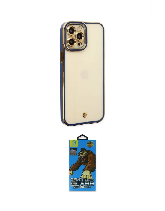 ieg™ iPhone 12 Pro Max Kılıf Çekirdek Klasik Serisi - Siyah 18D Cam Ekran Koruyucu