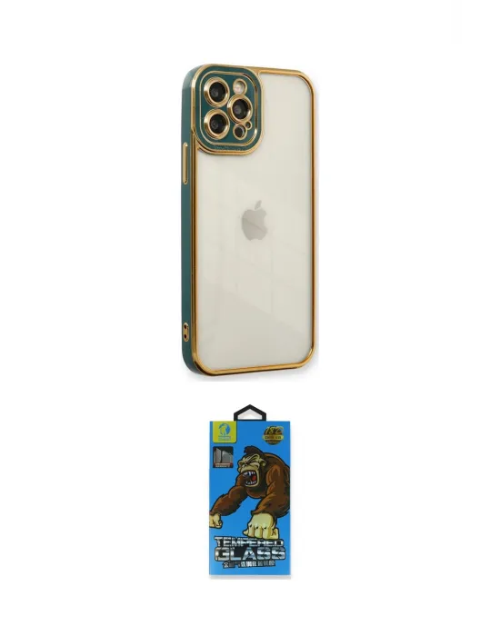 ieg™ iPhone 12 Pro Max Kılıf Çekirdek Klasik Serisi - Siyah 18D Cam Ekran Koruyucu