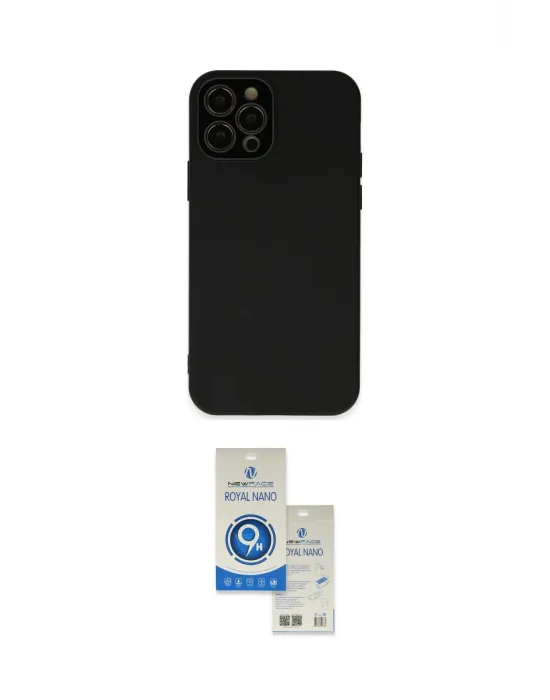 ieg™ iPhone 12 Pro Max Kılıf Çekirdek Modern Serisi - Şeffaf Royal Nano Ekran Koruyucu