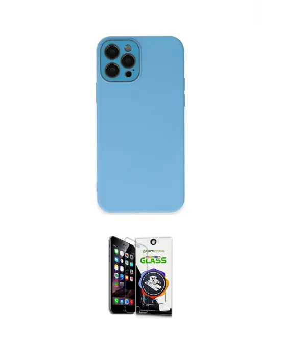 ieg™ iPhone 12 Pro Max Kılıf Çekirdek Modern Serisi - Şeffaf Temperli Cam Ekran Koruyucu