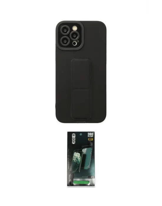 ieg™ iPhone 12 Pro Max Kılıf Çekirdek Yansıma - Şeffaf 360 Full Body Arka Koruyucu