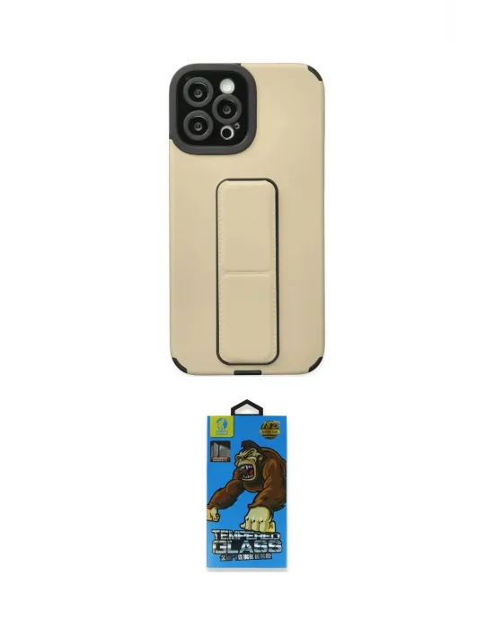 ieg™ iPhone 12 Pro Max Kılıf Çekirdek Yansıma - Siyah 18D Cam Ekran Koruyucu