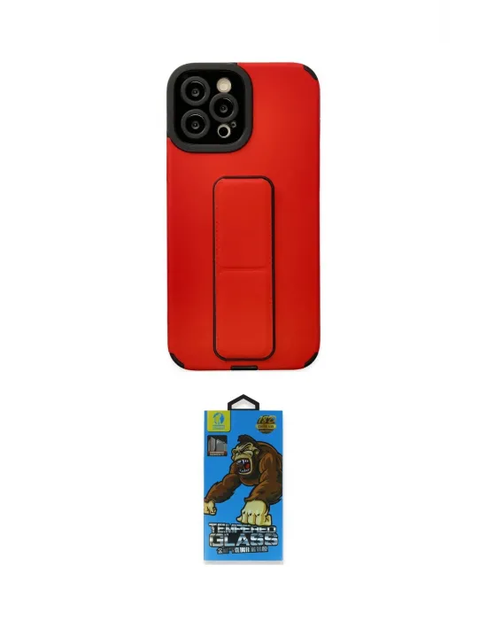 ieg™ iPhone 12 Pro Max Kılıf Çekirdek Yansıma - Siyah 18D Cam Ekran Koruyucu