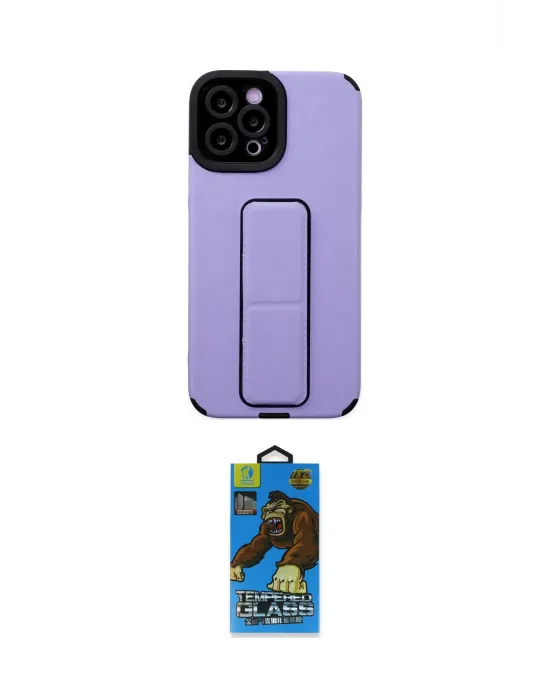 ieg™ iPhone 12 Pro Max Kılıf Çekirdek Yansıma - Siyah 18D Cam Ekran Koruyucu