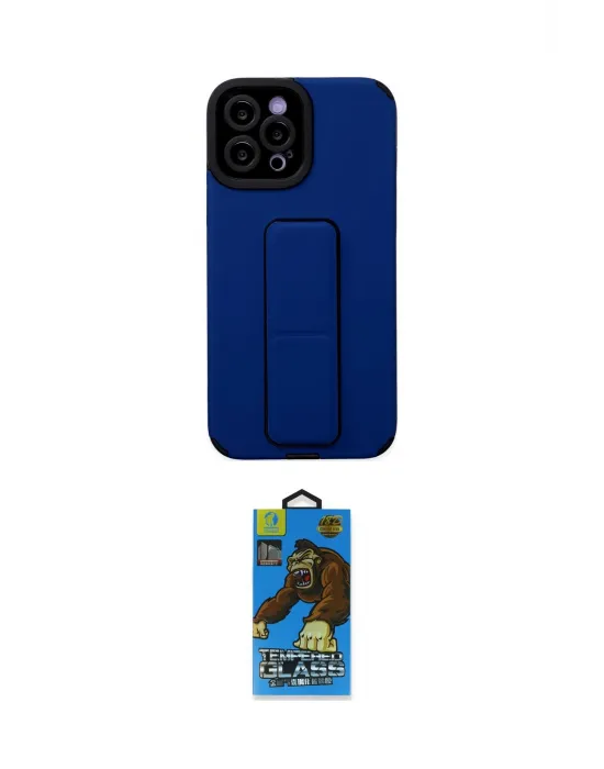 ieg™ iPhone 12 Pro Max Kılıf Çekirdek Yansıma - Siyah 18D Cam Ekran Koruyucu