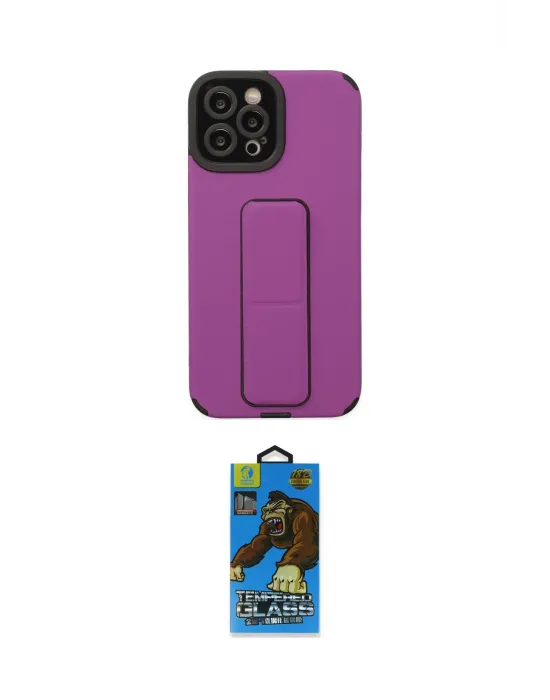 ieg™ iPhone 12 Pro Max Kılıf Çekirdek Yansıma - Siyah 18D Cam Ekran Koruyucu