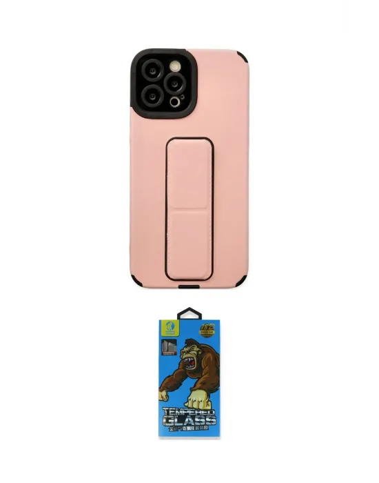 ieg™ iPhone 12 Pro Max Kılıf Çekirdek Yansıma - Siyah 18D Cam Ekran Koruyucu