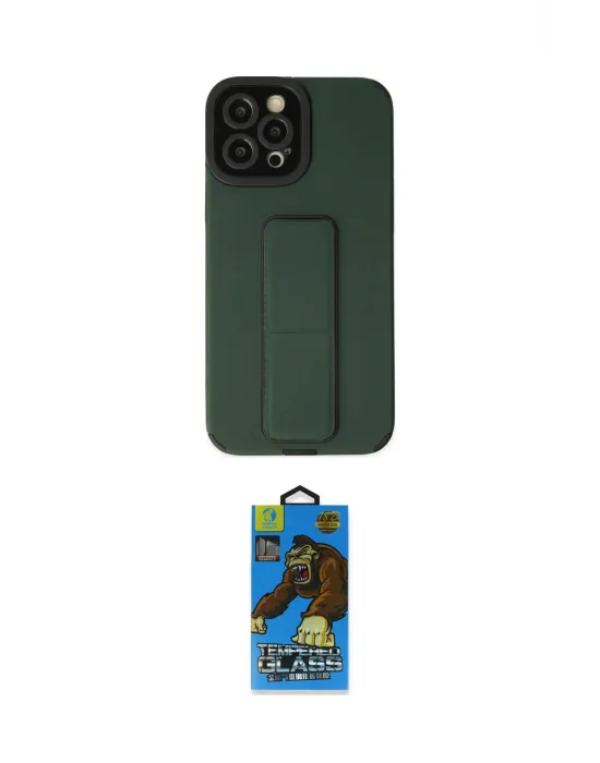 ieg™ iPhone 12 Pro Max Kılıf Çekirdek Yansıma - Siyah 18D Cam Ekran Koruyucu