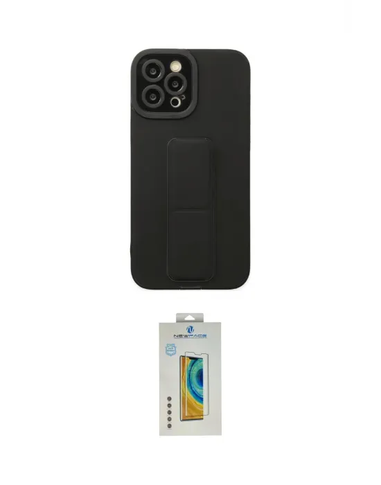 ieg™ iPhone 12 Pro Max Kılıf Çekirdek Yansıma - Siyah Polymer Nano Ekran Koruyucu