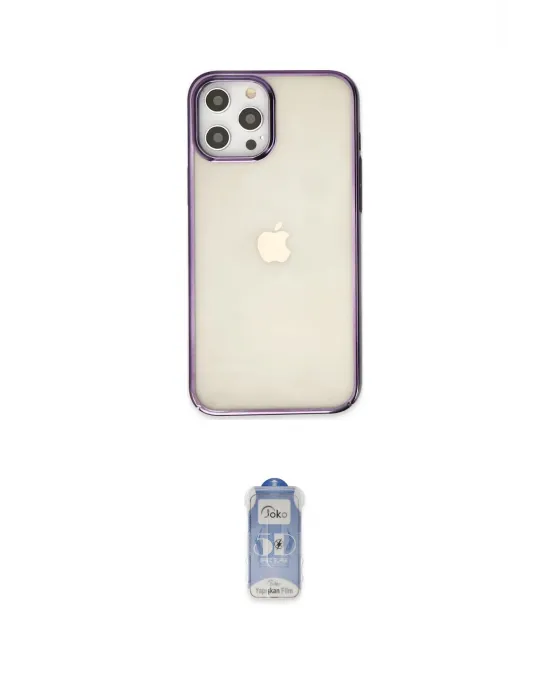 ieg™ iPhone 12 Pro Max Kılıf Doruk Doku Prime - Siyah Joko Magic 5D Cam