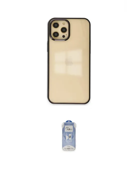 ieg™ iPhone 12 Pro Max Kılıf Doruk Doku Prime - Siyah Joko Magic 5D Cam