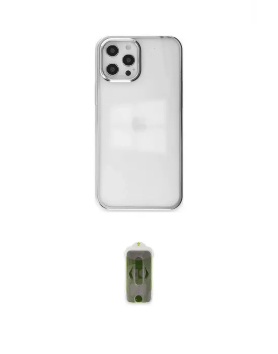 ieg™ iPhone 12 Pro Max Kılıf Doruk Doku Prime - Siyah Joko Magic 5D Hayalet Cam