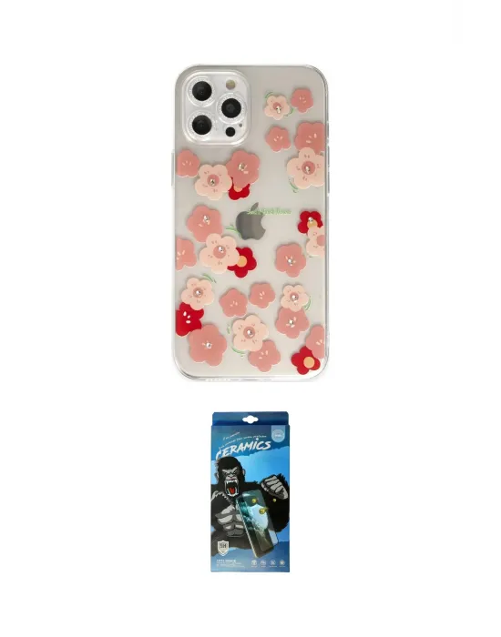 ieg™ iPhone 12 Pro Max Kılıf Eksen Asil Prime - Siyah 34D Izgaralı Cam