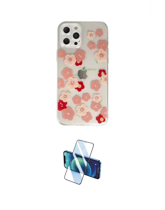 ieg™ iPhone 12 Pro Max Kılıf Eksen Asil Prime - Siyah 3D Antistatik Cam Ekran Koruyucu